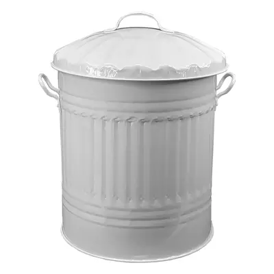 (Cream) Metal Dustbin Trashcan Kitchen Midi Bin 40L-45L