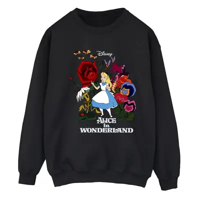 Disney Womens/Ladies Alice In Wonderland Flowers Sweatshirt