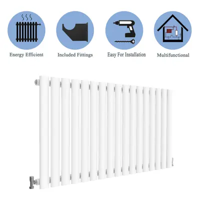 (Single, 600x1003mm) White Single/Double Oval Column Radiator