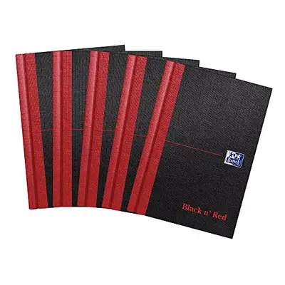 Oxford Black n' Red Casebound Hardback Notebook Pages A6 (Pack of 5)