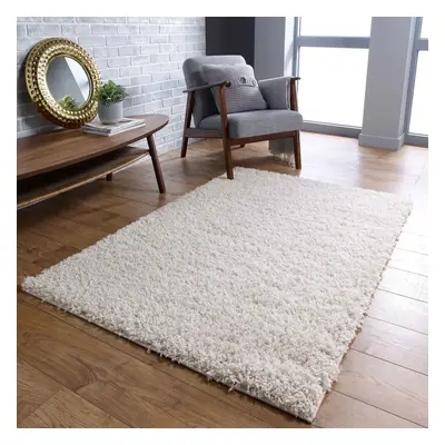 (Cream, x cm) Non Slip Plain Shaggy Rugs Hallway Runners Thick 4.5cm Shag Pile Small Large Area 