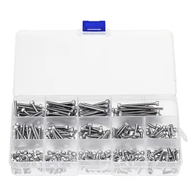 280Pcs M3 Stainless Steel Hex Socket Cap Head Screw Bolts Assortment Set