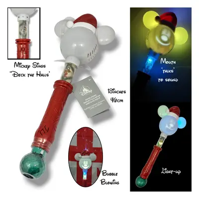 Mickey Mouse Festive Light-Up Bubbles Singing Snow Wand Disney 46cm