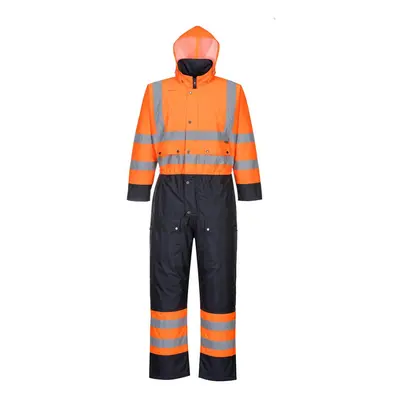 (M, Orange/Navy) Portwest Unisex Adult Contrast Hi-Vis Safety Overalls