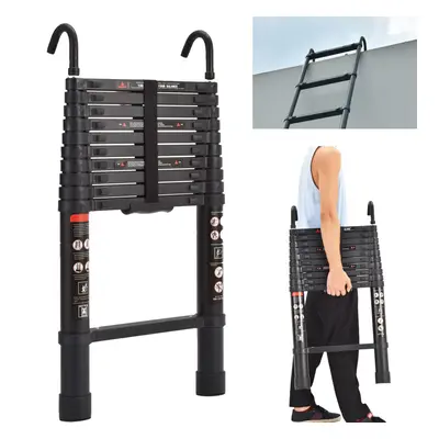 3.2M Extension Ladder Telescoping Ladder Aluminum Straight Ladder with Detachable Hook Extendabl