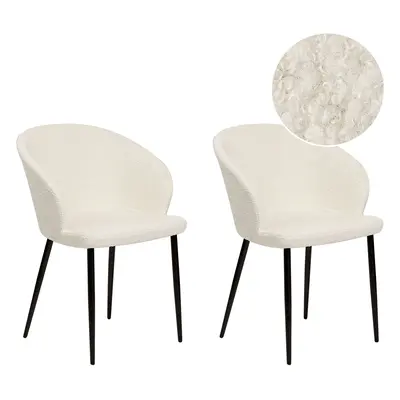 Set of Dining Chairs MASON Boucle Off-White