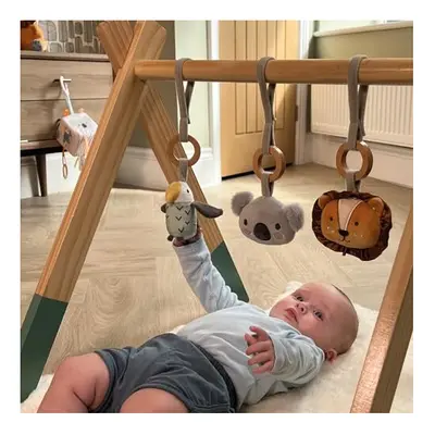 Nuby Animal Adventures Wooden Play Gym Activity Baby Suitable from Birth with Toys for Sensory D