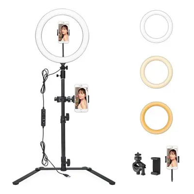 LR120 12" Ring Light with Desktop Stand, 3000K-6000K Bi-color Tik Tok Ring Light with Phone Hold