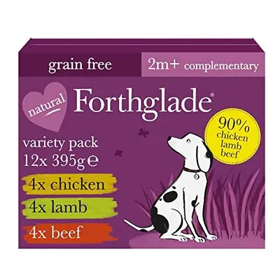 Forthglade Complementary Natural Wet Dog Food - Grain Free & Vegetables Just Variety Pack (12 x 