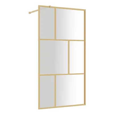 vidaXL Walk-in Shower Wall Bath Screen Shower Screen with Clear ESG Glass Gold