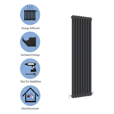 (Black, 1500*380mm) Cast Iron Style Radiators