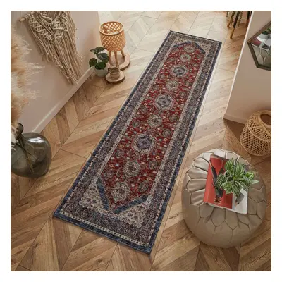 (Blue / Multi, Runner : x 235cm) Luxury Traditional Rugs Vintage Oriental Small Extra Large Hall