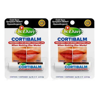 Dr Dans Cortibalm Pack for Dry Cracked Lips Healing Lip Balm for Severely Chapped Lips Designed 