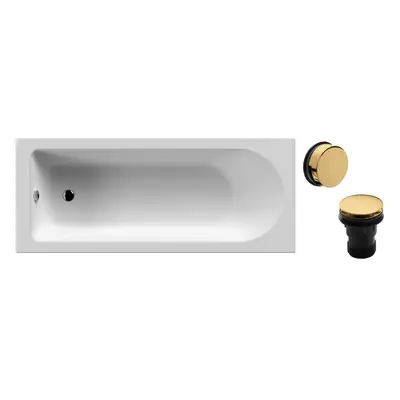 Round Single Ended Bath and Brushed Brass Waste - x 700mm