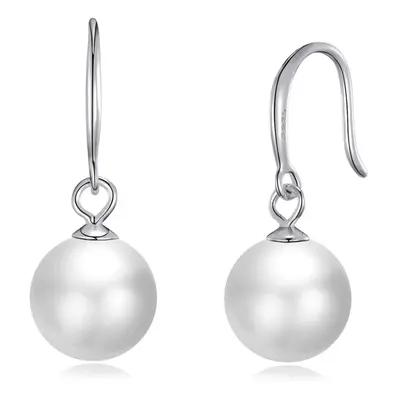 Sterling Silver White Pearl Drop Earrings