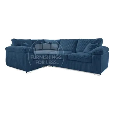 (Marine Blue, Seater Left Hand Facing Corner) Delta Fullback Cord Corner Sofa Range