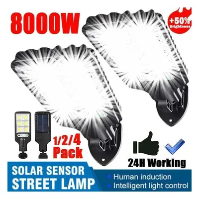 (4pack) Upgrade Solar Light 8000w High-power Ultra Bright Solar Street Light Motion Sensor Solar