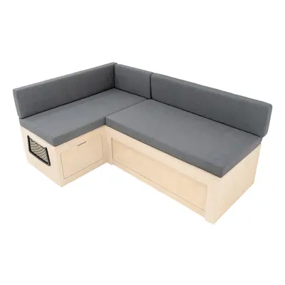 L-Shape Camper Van Bed & Cushions Bench Storage Sliding Sofa