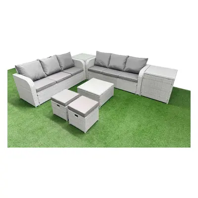 Fimous Outdoor Garden Furniture Sets Seater Wicker Rattan Furniture Sofa Sets with high Back Lou