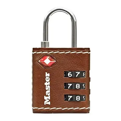 Master Lock 4692EURDBRN Combination Travel Padlock TSA Certified, Brown Leather, 5,5 x x 2,6 cm