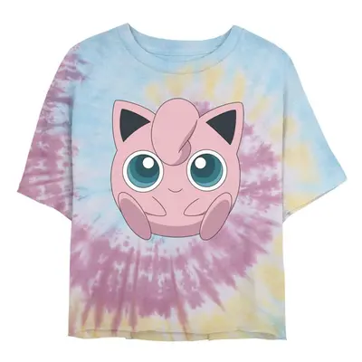 Pokemon Junior's Jigglypuff Filled Face Short Sleeve Crop T-Shirt Blu