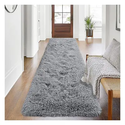 Grey Rugs Non-Slip Shaggy Rug Hallway Runner Living Room Soft Carpet