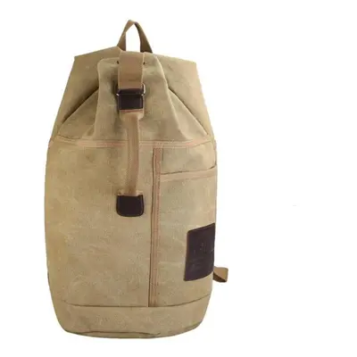 (khaki, 50L) 30l/60l Mens Canvas Backpack Outdoor Sports Duffle Bag Hiking Bag Travel Rucksack