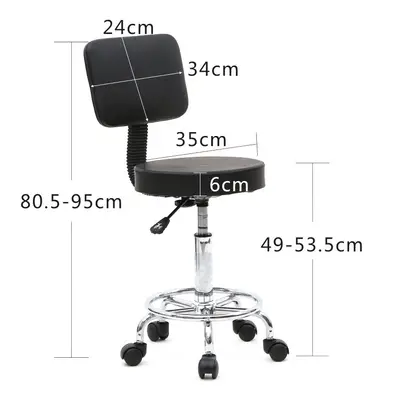 Backrest Salon Stool Hairdressing Massage Hydraulic Lift Swivel Tattoo Spa Chair