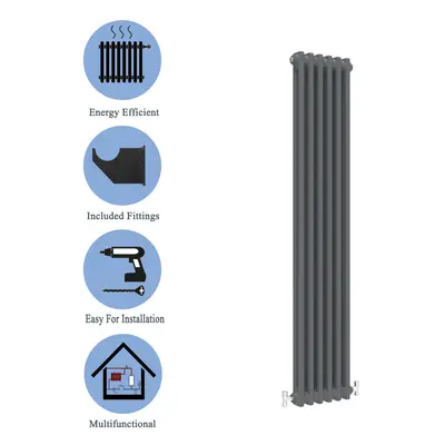 (Anthracite , 1800*290mm) Cast Iron Style Radiators