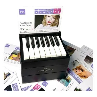 (Light Grey) Taylor Piano Calendar Creative Calendar with Music Sheets Toy Piano Musical Instrum