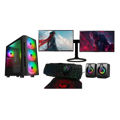 GamingPC Bundle Dual Monitors|core i5|16GB RAM|128GB SSD+1TB|GT710 2GB