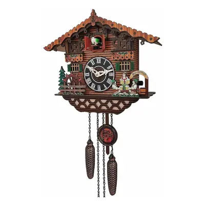 Cuckoo Clock Traditional Chalet Forest House Clock Handcrafted Wooden Wall P-endulum Quartz Cloc