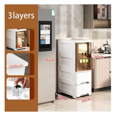 (white, Style B S) Bathroom Storage Cabinet 2/3/4 Layers, Kitchen Storage Cabinet, Toilet Storag