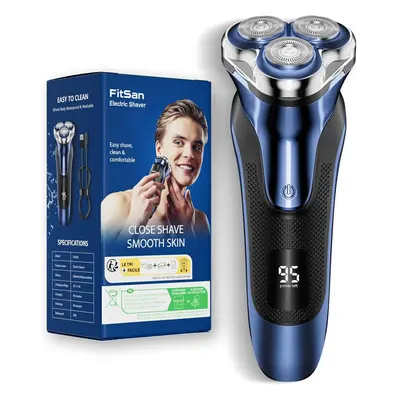 (Blue) Electric Razor for Men,Wet & Dry Electric Shaver with PowerCut Blades, Cordless USB Recha