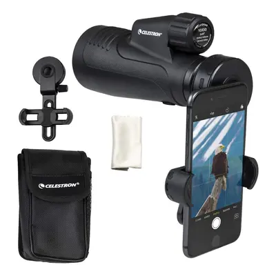 Celestron Outland X 10x50 Waterproof Monocular with Smartphone Adapter, Bluetooth Remote, Eyepie