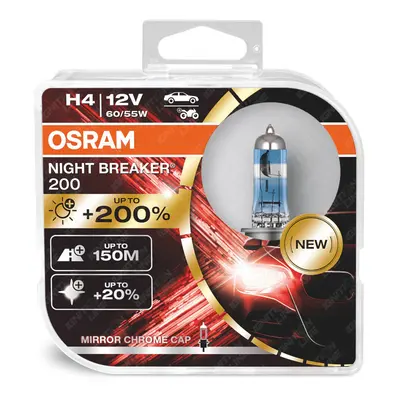 Osram Night Breaker H4 60/55W P43t Car Headlight Bulbs Twin Pack White