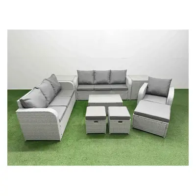 Fimous Seater Poly Rattan Outdoor Garden Furniture Sofa Set Patio Seater Sofa Reclining Chair Se