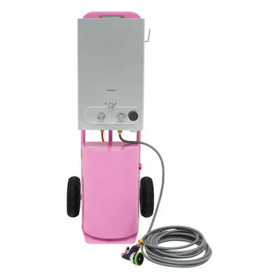 (18L Portable Horse Shower Instant Gas Hot Water Heater LPG Boiler & Trolley Pink) Portable Hors