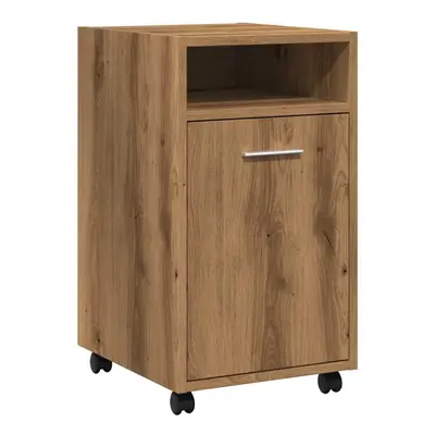 (artisan oak) vidaXL Side Cabinet with Wheels Chipboard Home Rolling Cabinet Multi Colours