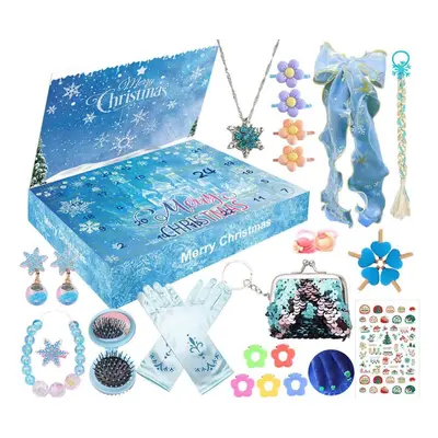 (Elsa Style Advent Calendar) Girls Christmas Advent Calendar Princess Jewelry Set Days Countdown