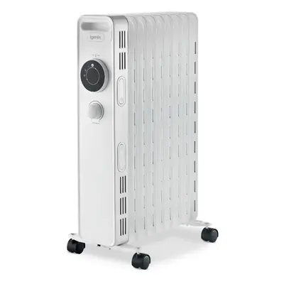 Igenix IG2620 Oil Filled Radiator, 2kW/2000W, Overheat Protection, White