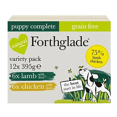 Forthglade Complete Natural Wet Dog Food - Grain Free Variety Pack (12 x 395g) Trays - Lamb with