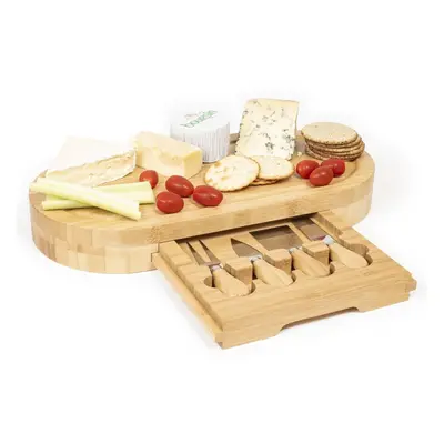 Wooden Oval Cheese Board Set and Cheese Knives Trend