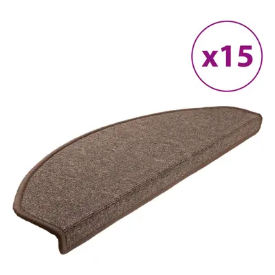 vidaXL 15x Stair Mats Coffee Brown 65x24x4cm Step Carpet Tread Rug Protector