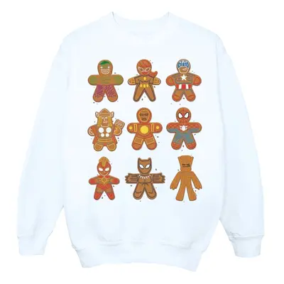 (XXL, White) Marvel Mens Avengers Christmas Gingerbread Sweatshirt