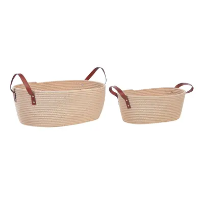 Set of Cotton Baskets Beige GISSAR