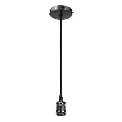 (Black) Ceiling Light Bulb Adapter Fitting Retro Vintage Industrial Pendant Lamp Holder AC220V