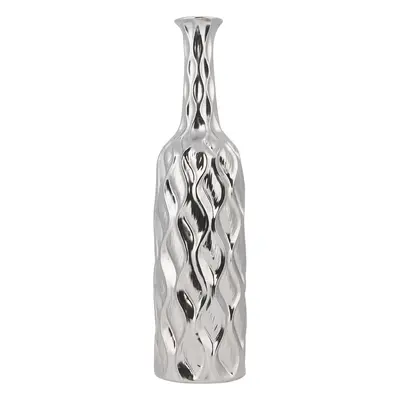 Decorative Vase BASSANIA Ceramic Silver