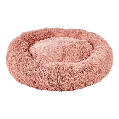 (Medium, Pink) Plush Donut Dog Bed Anti Anxiety Calming Pet Bed