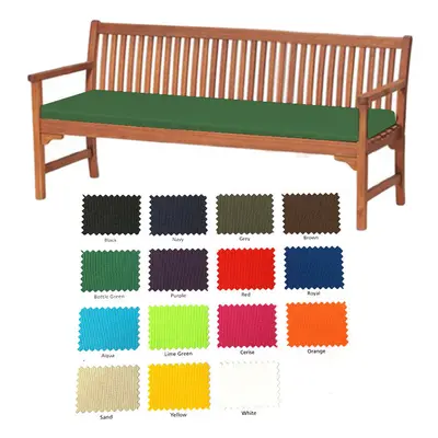 (Bottle Green Seater) Garden Outdoor Waterproof Seater Bench Pad Cushion